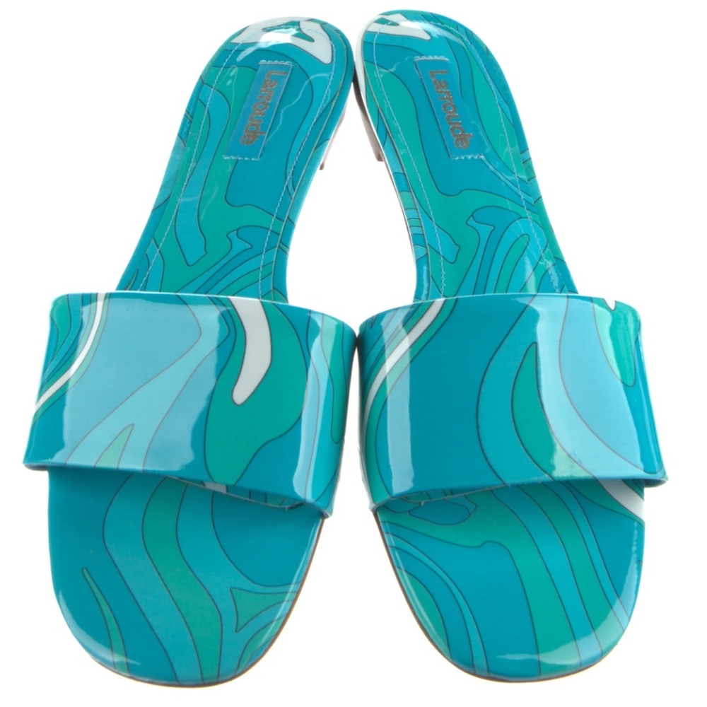 Larroudé Ivy Patent Leather Sandals Sz 7
